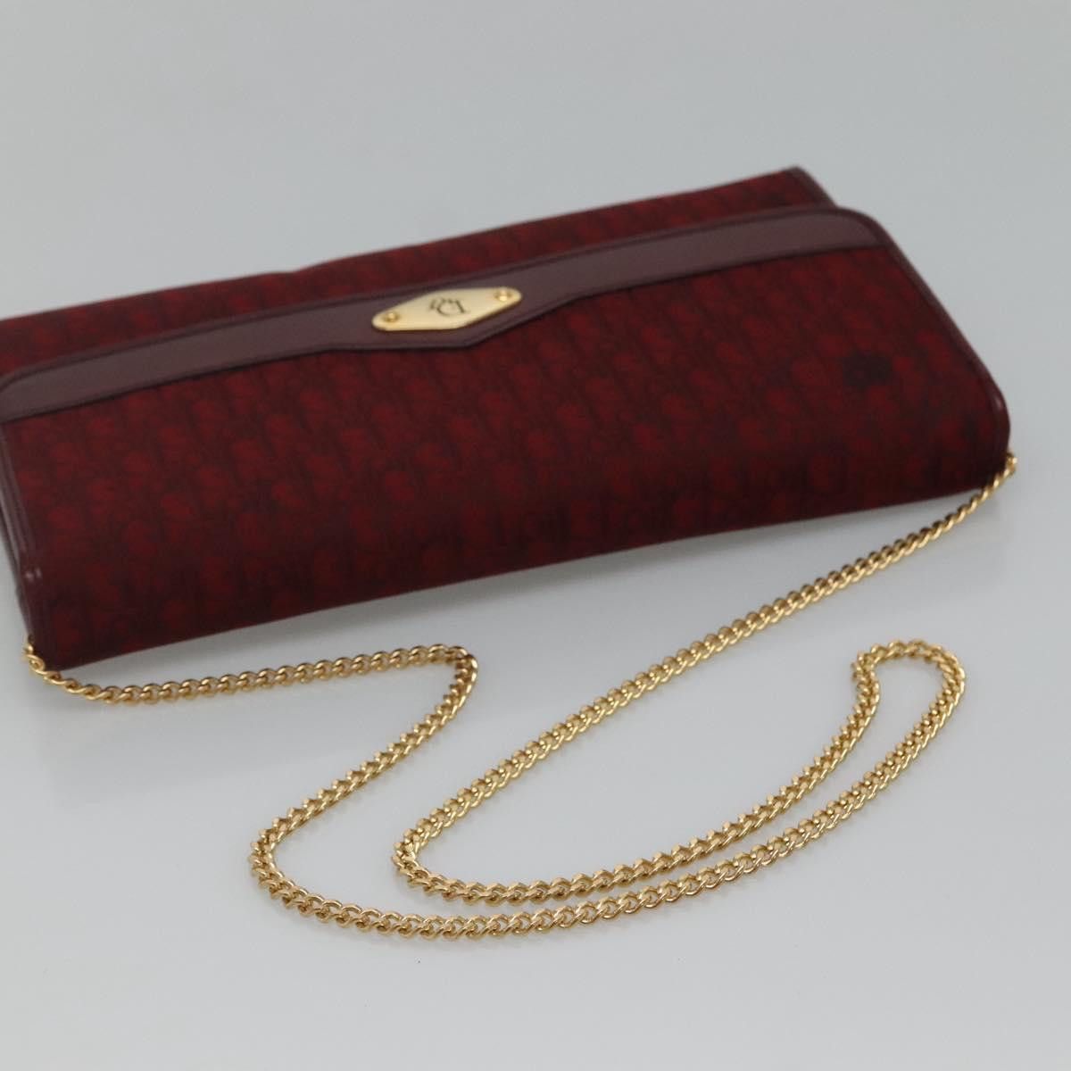 Dior DIOR Trotter Canvas Chain Shoulder Bag Red Gold Size ONE SIZE - 7 Thumbnail