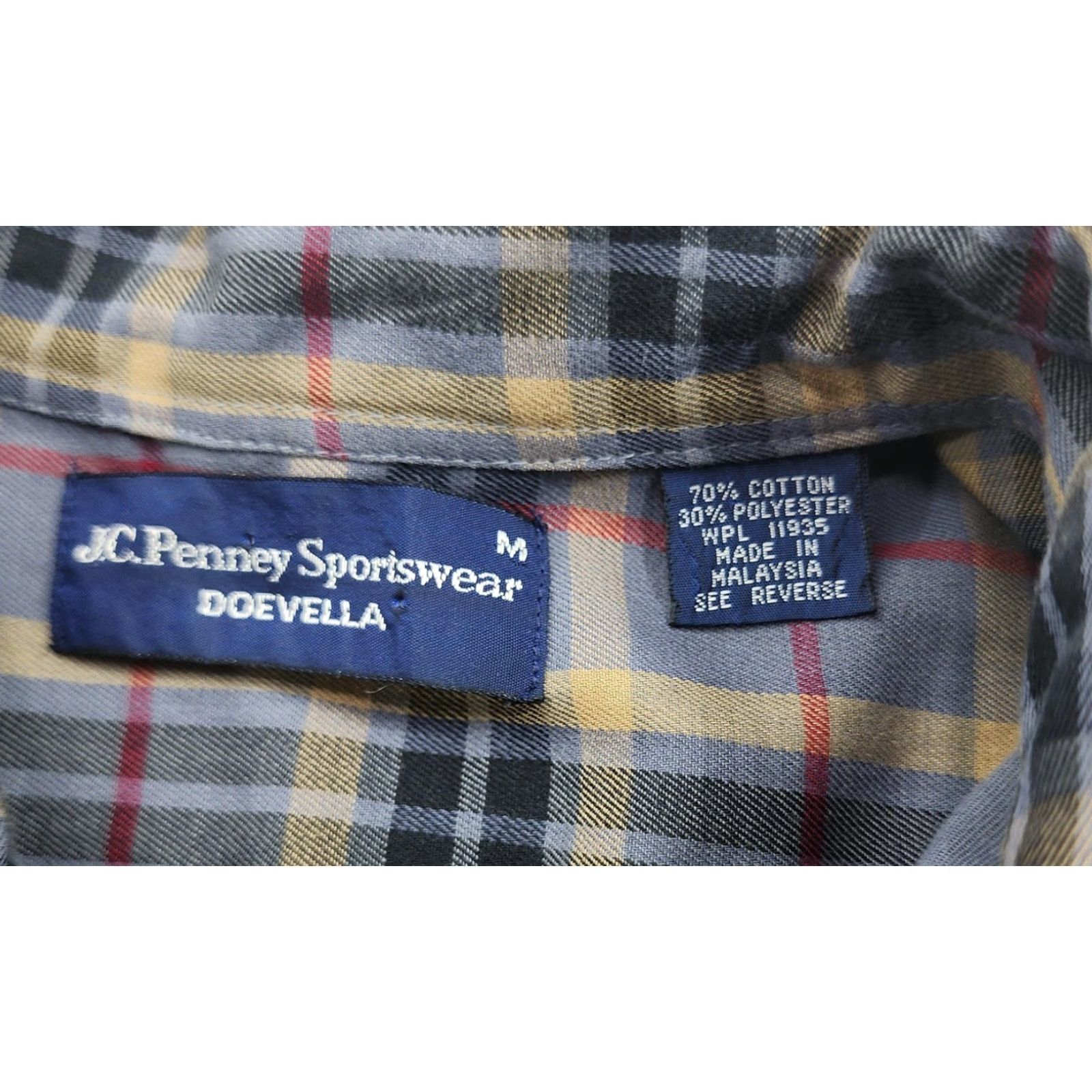 Vintage VINTAGE JC Penney Sportswear Doevella Shirt Mens Medium Blue Plaid Button Up 70s Size US M / EU 48-50 / 2 - 5 Thumbnail
