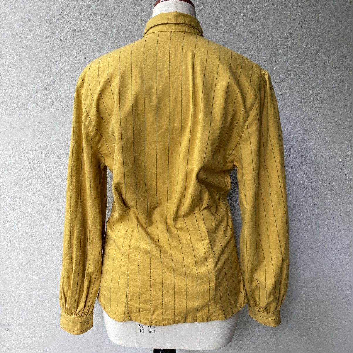 Norma Kamali Norma Kamali Yellow Stripe Soft Button Blouse Size M / US 6-8 / IT 42-44 - 21 Thumbnail