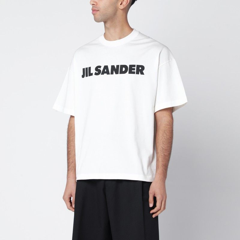 Jil Sander Jil Sander White Boxy T-Shirt With Logo Size US M / EU 48-50 / 2 - 1 Thumbnail