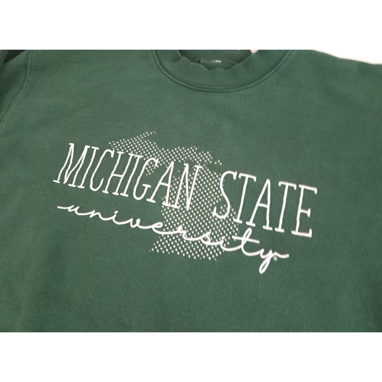 Vintage VINTAGE Michigan State Spartans Sweatshirt Woman Small Green Canvas Logo Pullover Crew Neck Long Sleeve Winter Men/Women? Size S / US 4 / IT 40 - 4 Thumbnail
