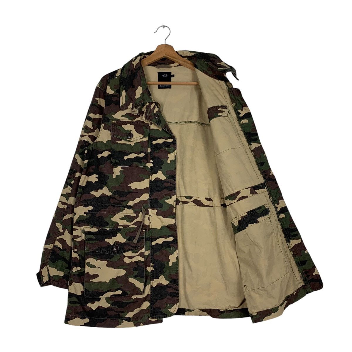 Japanese Brand AZUL MOUSSY Camo Jacket Military Army Fashion #1216-C55 Size US L / EU 52-54 / 3 - 9 Thumbnail