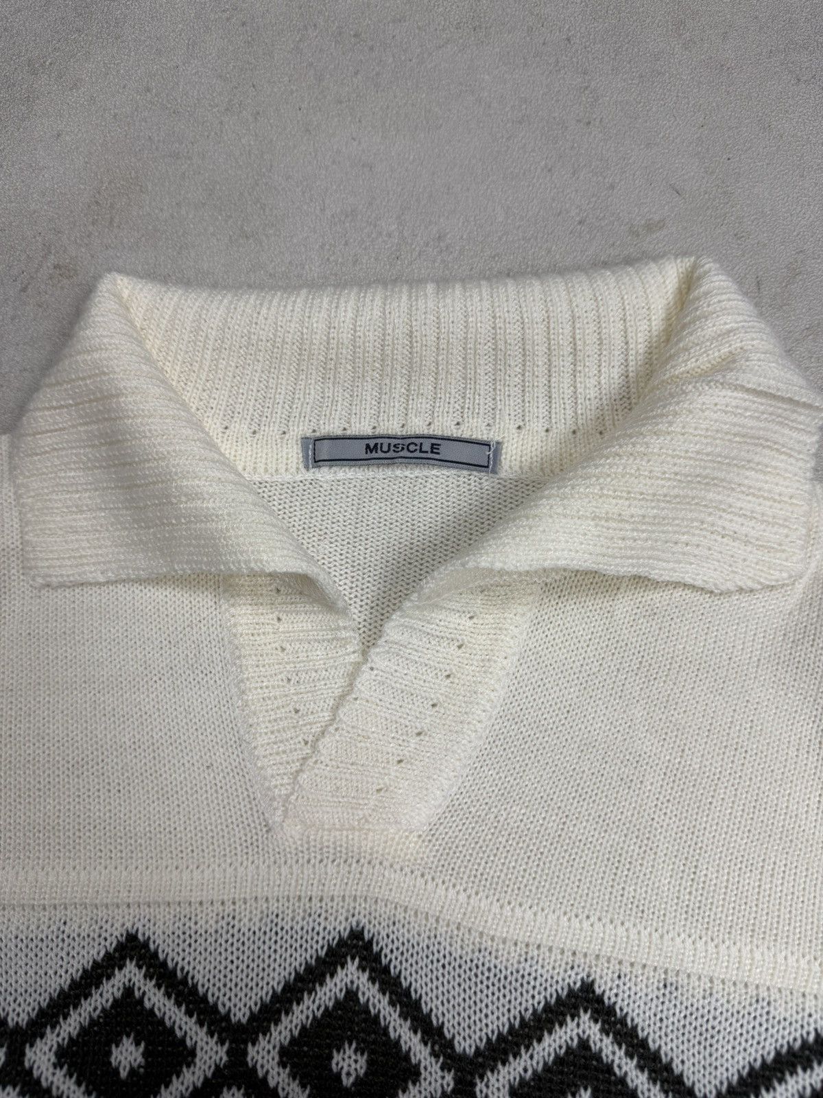 Vintage Vintage Knit Polo Sweater Classic Geometric Diamond Size US M / EU 48-50 / 2 - 5 Thumbnail