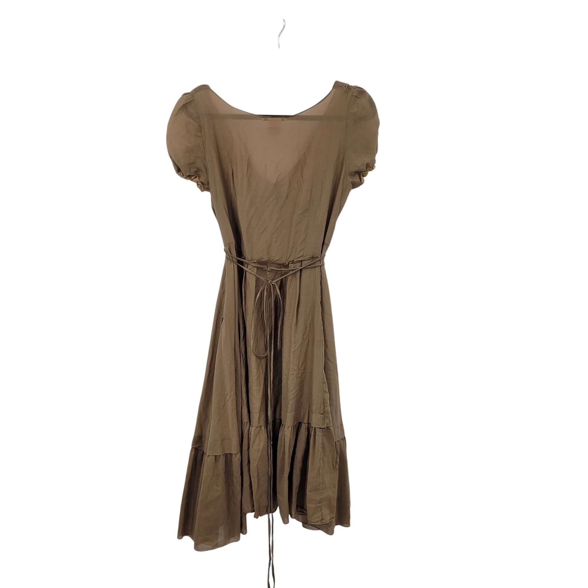Vintage Vintage Brown Midi Peasant Dress Sz XL Silk Puff Sleeve Lett Size S / US 4 / IT 40 - 13 Thumbnail