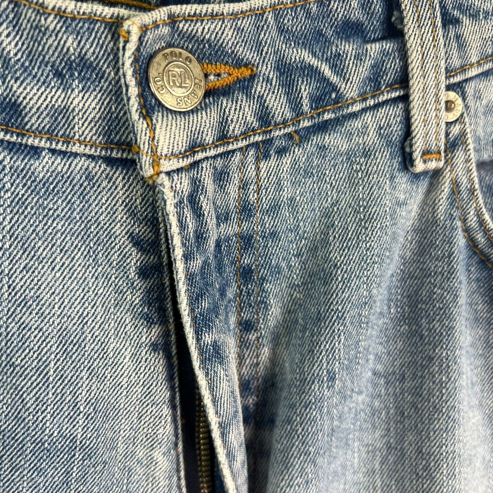 Ralph Lauren VINTAGE Ralph Lauren Jeans Women 12X31 Straight Leg 36X32 Denim Blue 100% Cotton 5-Pocket Zip Button 90s Cowboy Hipster Womens Size 34" / US 12 / IT 48 - 5 Thumbnail