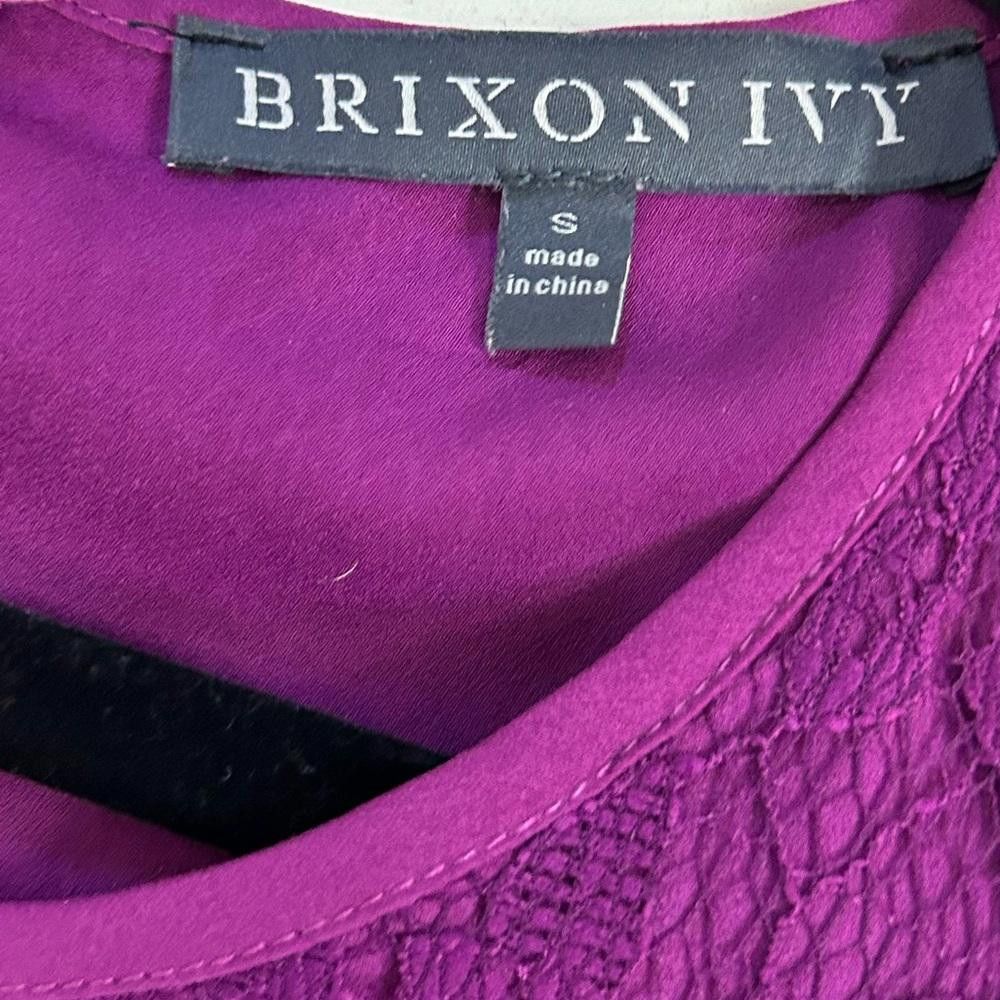 Designer Brixon Ivy l Purple Sleeve Lace Sheath Dress Small Size S / US 4 / IT 40 - 6 Thumbnail
