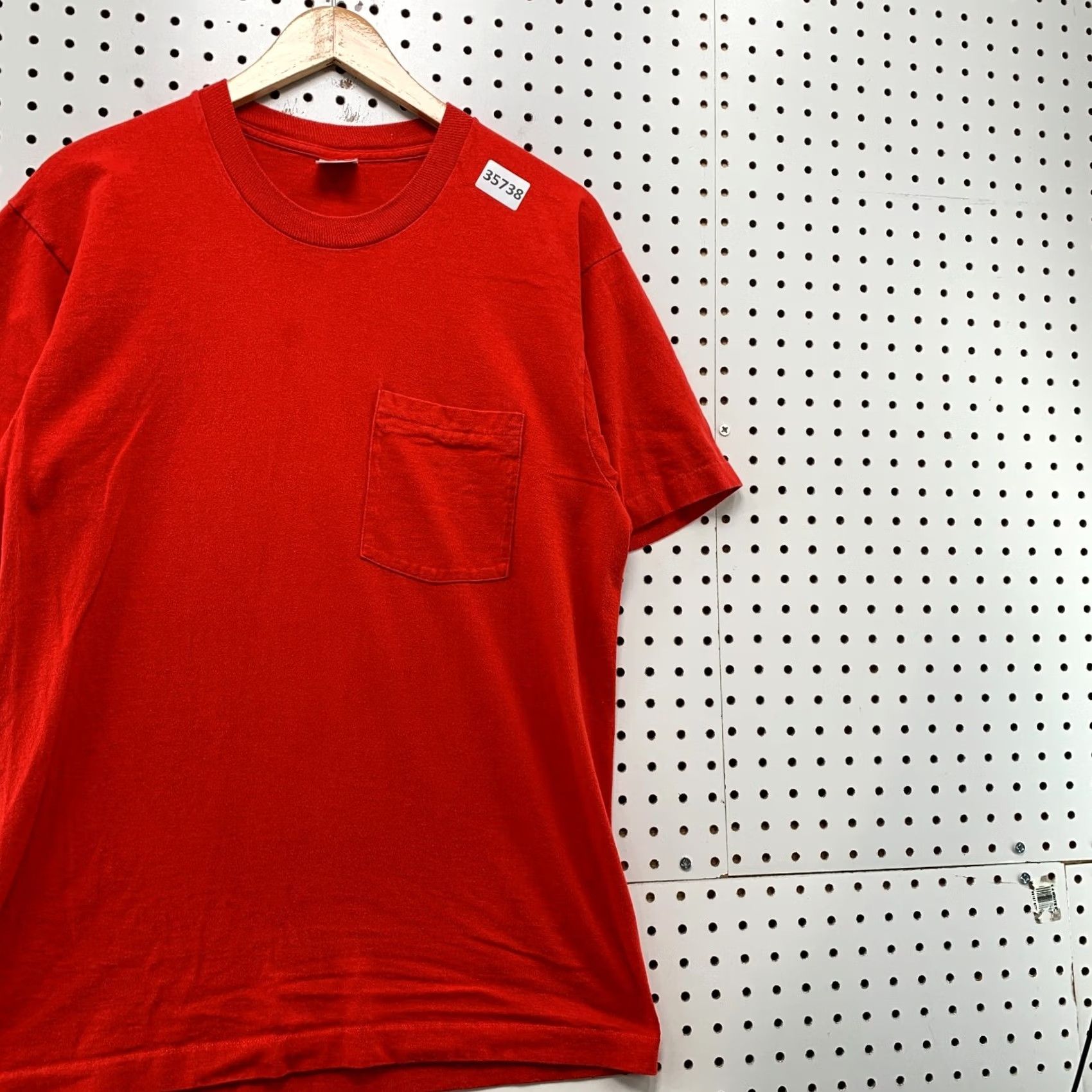 Fruit Of The Loom VINTAGE Fruit Loom Shirt Mens Large Red 90s Pocket Single Stitch Made USA Size US L / EU 52-54 / 3 - 4 Thumbnail