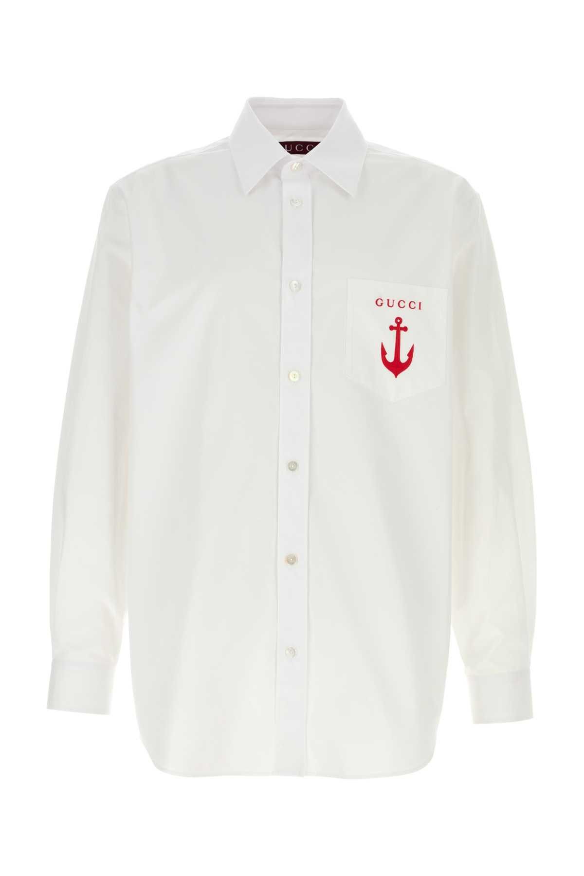 Gucci White Poplin Shirt Size US M / EU 48-50 / 2 - 1 Thumbnail