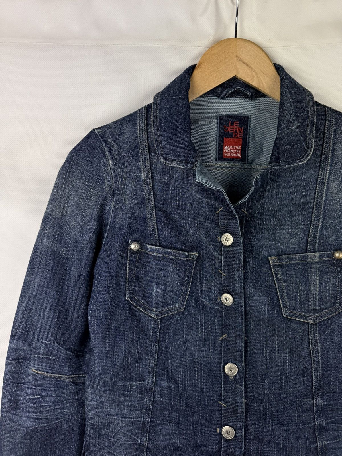 Marithe + Francois Girbaud × Vintage Marithe Francois Girbaud Vintage Avant-garde Denim Jacket Size S / US 4 / IT 40 - 4 Thumbnail