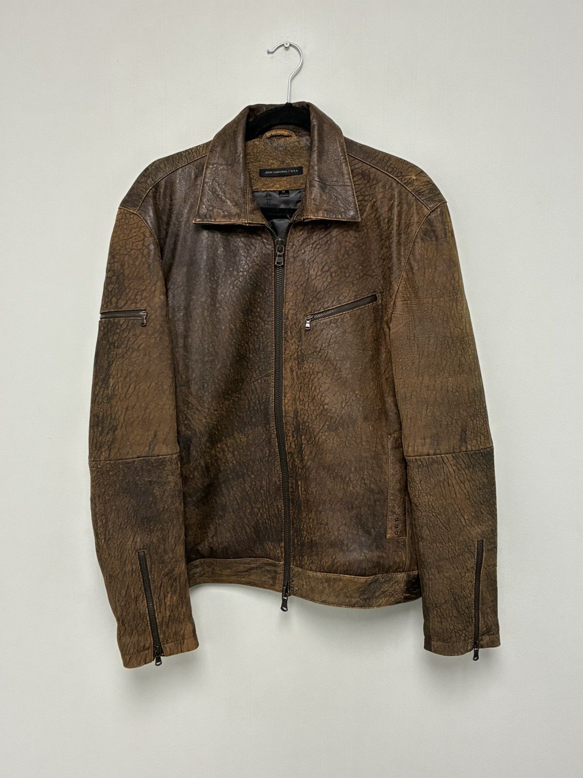 John Varvatos Distressed Leather Jacket medium . Size US M / EU 48-50 / 2 - 6 Thumbnail