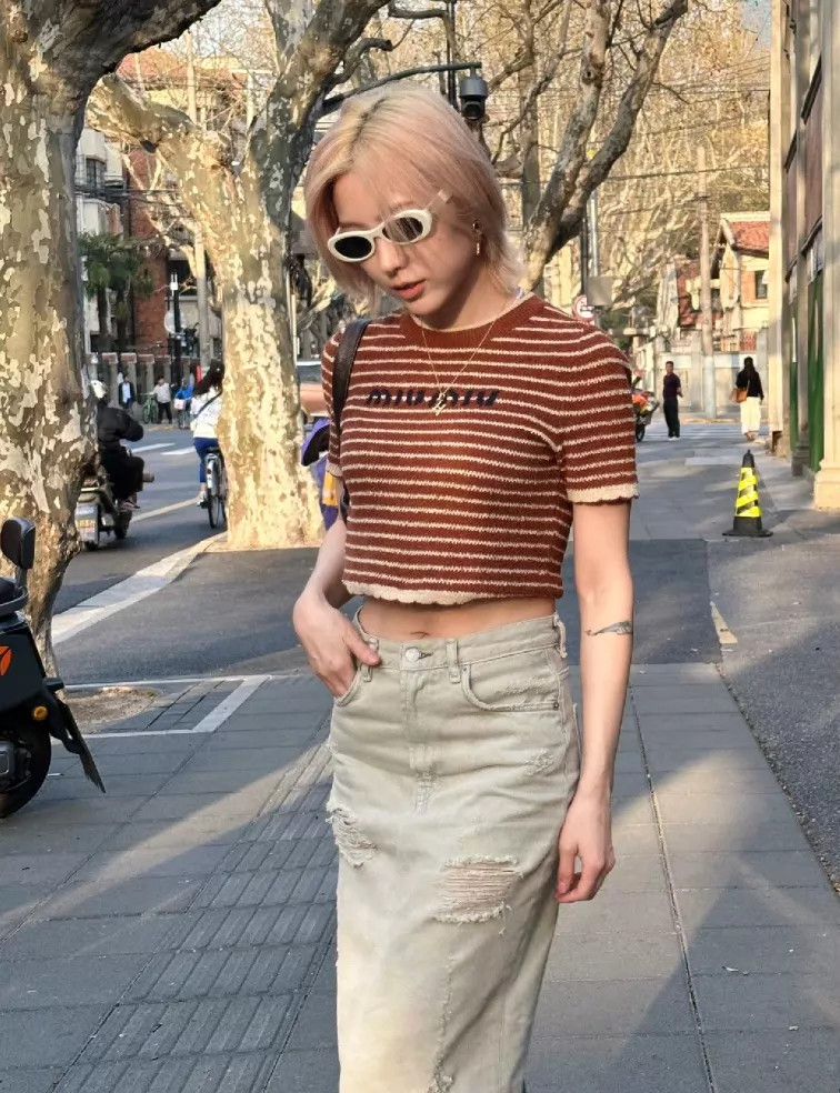 Miu Miu MIU MIU Brown Towel Stripe Knit SS 38 Size XS / US 0-2 / IT 36-38 - 8 Thumbnail