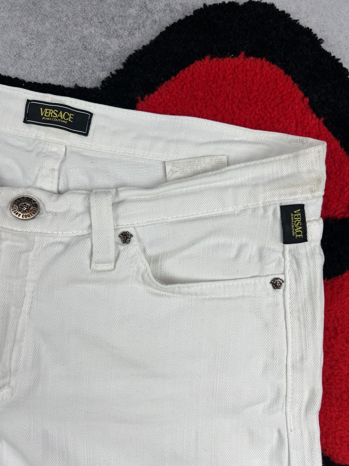 Versace Jeans Couture Vintage Versace Couture Italy Y2K White Flared Jeans Denim Size 26" / US 2 / IT 38 - 8 Thumbnail