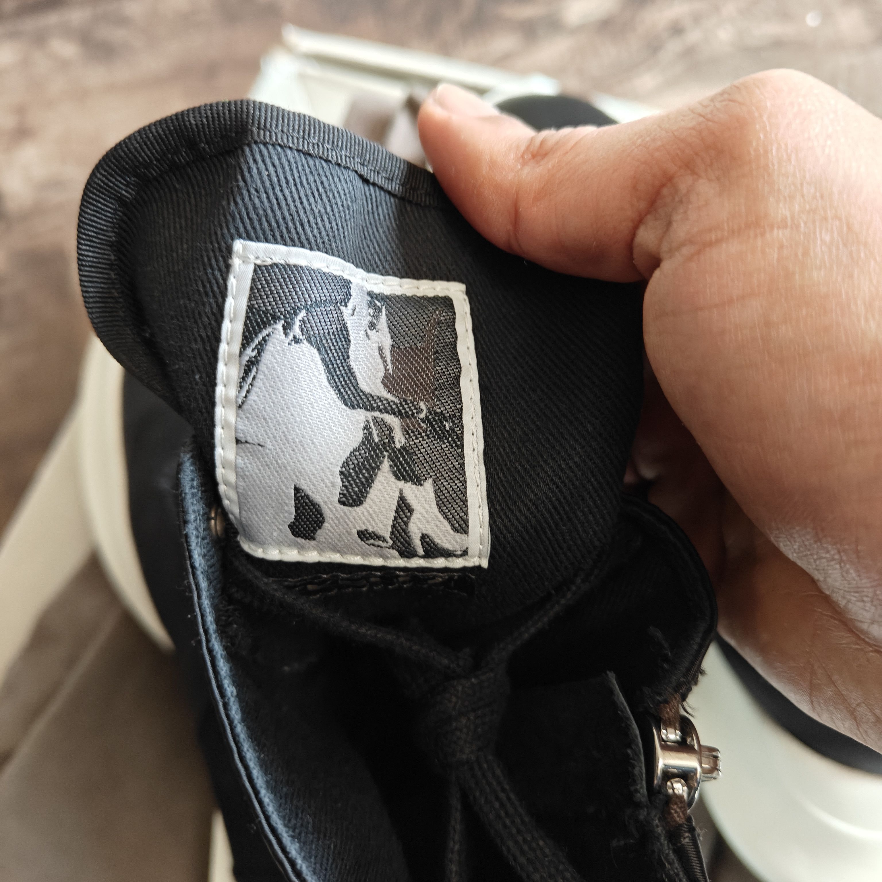 Rick Owens Drkshdw split sole army trainer boots black milk, dustbag Size US 8 / EU 41 - 12 Thumbnail