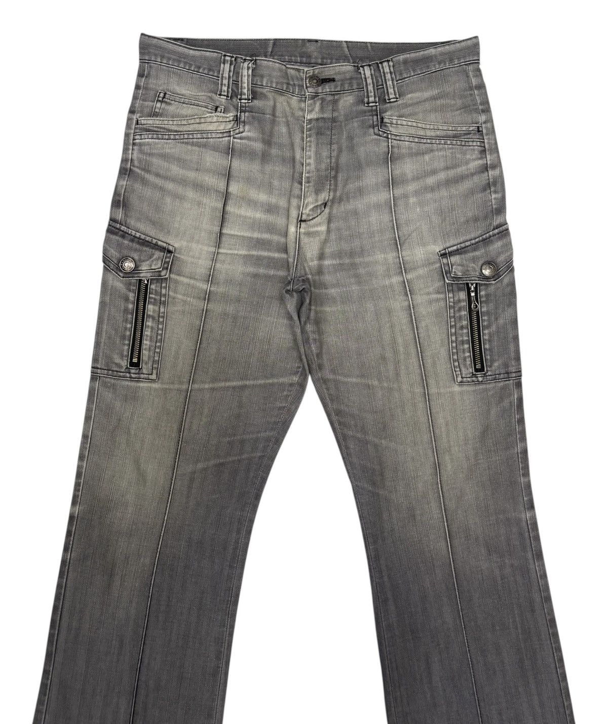 Tete Homme Vintage Japanese Brand Male & Co Faded Gray Flare Cargo Pant Size US 35 - 5 Thumbnail