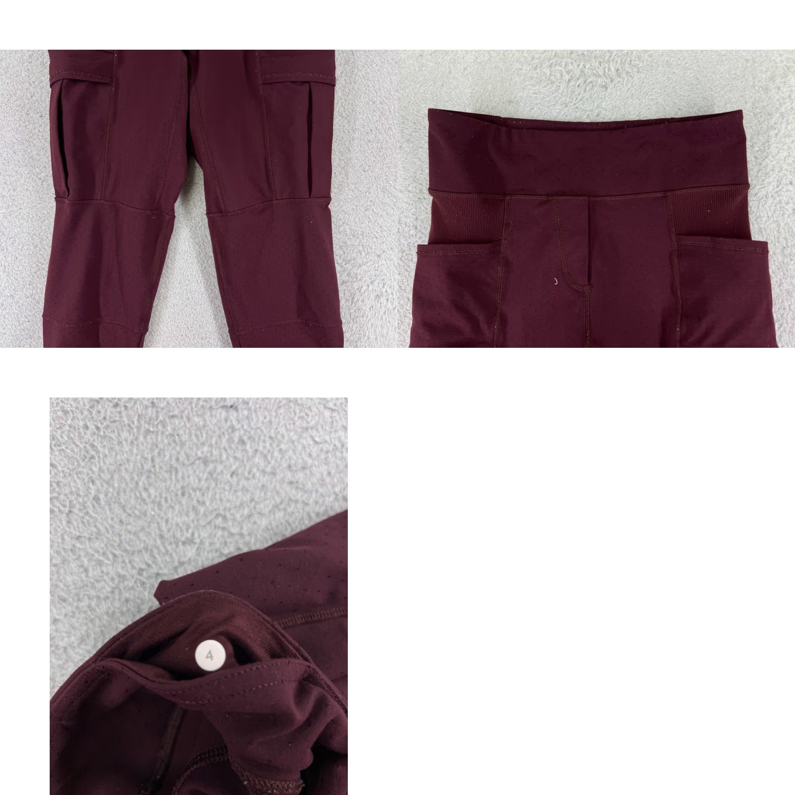 Lululemon Lululemon Pants Womens 4 Red Trail Tight Cargo Pockets Ankle Zip Size 27" / US 4 / IT 40 - 9 Thumbnail