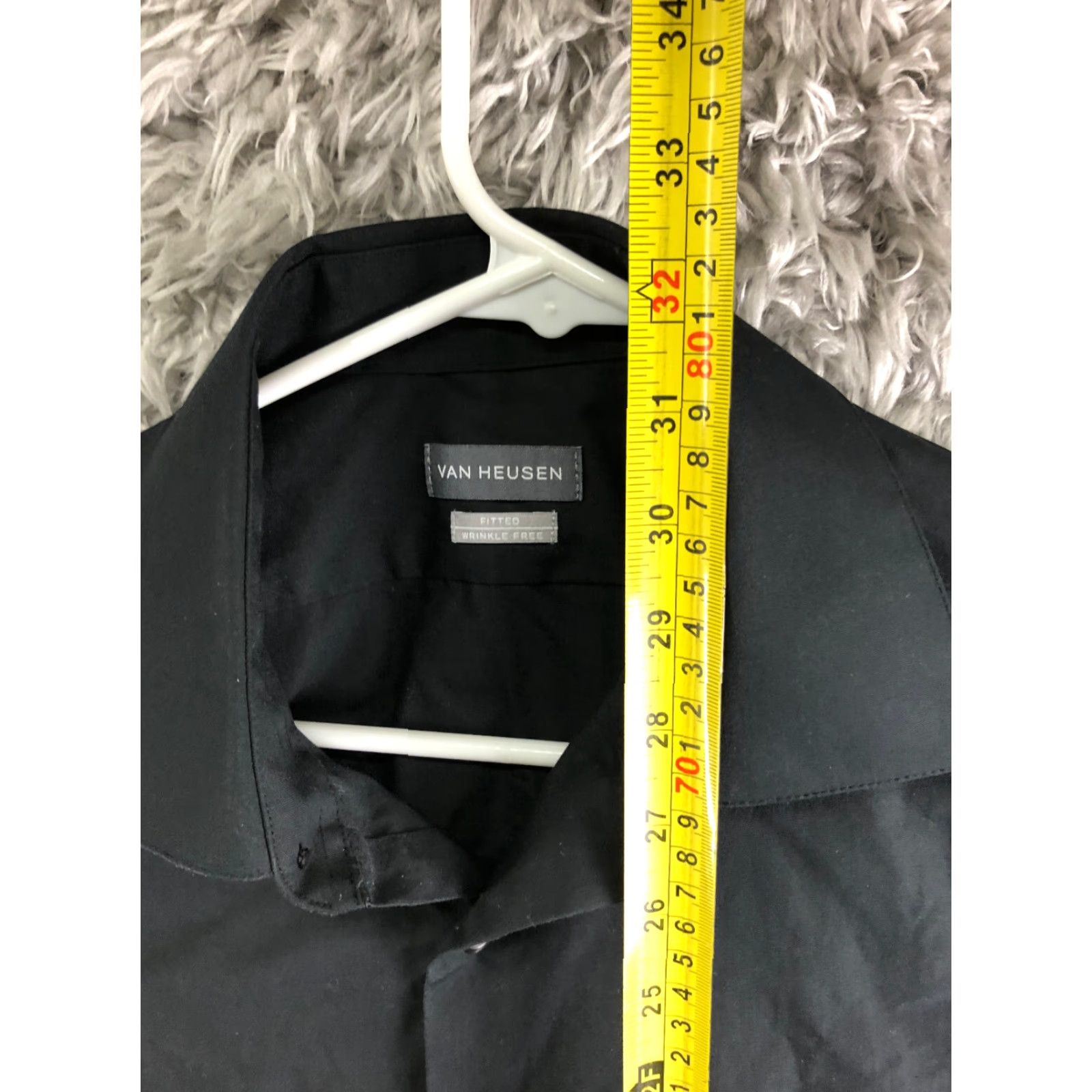 Van Heusen Van Heusen Shirt Mens Size 15.5 34/35 Solid Black Long Sleeve Spread Collar Size US L / EU 52-54 / 3 - 5 Thumbnail