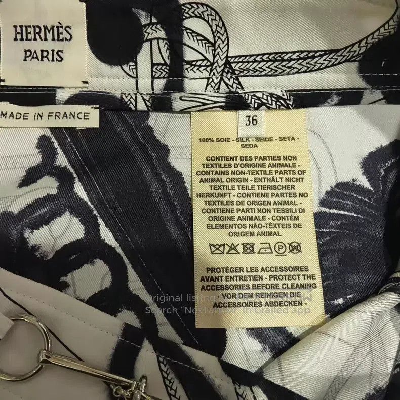Hermes Hermes Black and White Watercolor Pig Nose Pattern Skirt Size 24" / US 00 / IT 34 - 4 Thumbnail
