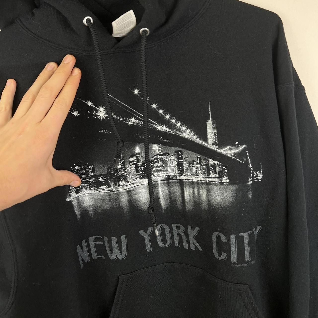 Jerzees 90s Jerzees New York City Hoodie - Black Graphic Sweatshirt Size US L / EU 52-54 / 3 - 2 Thumbnail