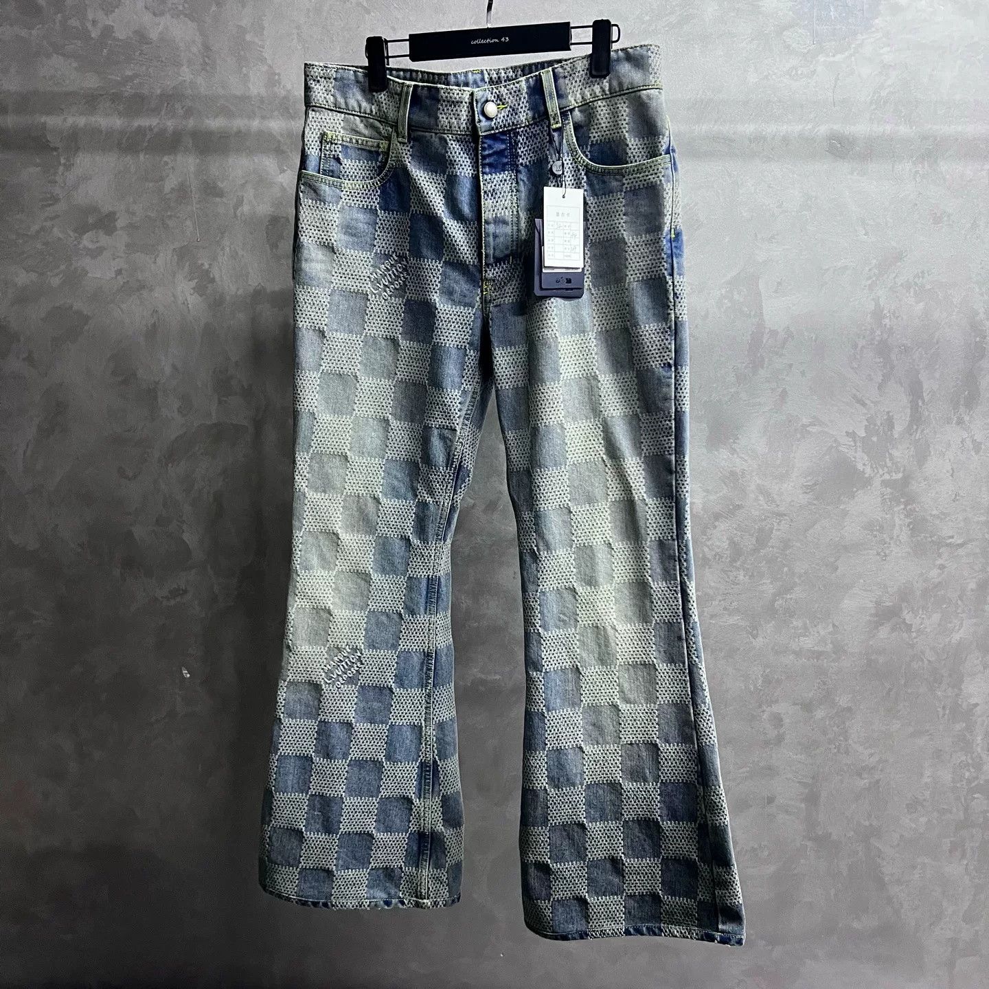 Louis Vuitton Louis Vuitton Blue Check Micro-Flare Jeans Size US 32 / EU 48 - 1 Thumbnail