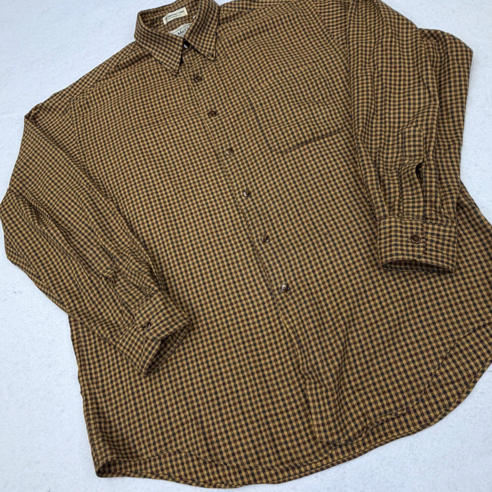Vintage VINTAGE F.A. MacCluer Shirt Mens Large Brown Check Flannel Made USA Button Down Size US L / EU 52-54 / 3 - 2 Thumbnail