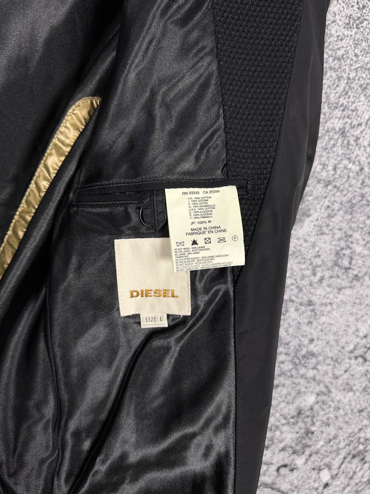 Diesel Vintage Cotton 3 Button Blazer Jacket Black Size L