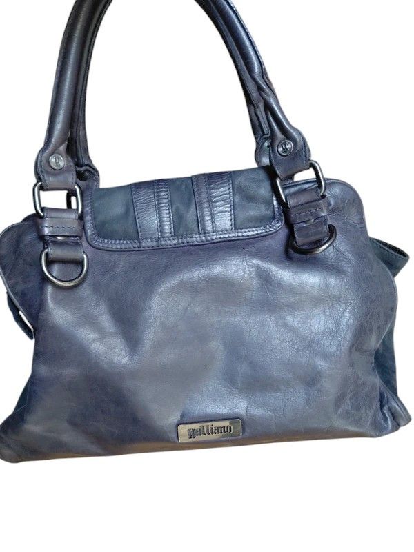 John Galliano Galliano Leather & Suede Satchel c. Early 2000s Size ONE SIZE - 2 Thumbnail