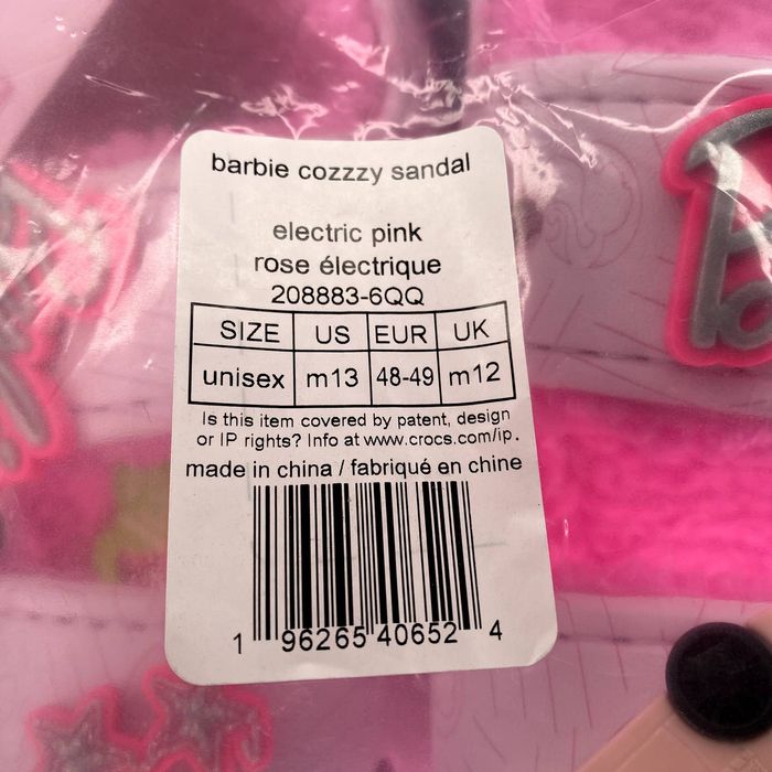 Crocs Barbie Cozzzy Sandal, Electric Pink, M13