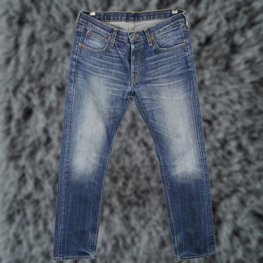 Lee Lee Jeans Slim Button Fly Daren W32/L32 Blue Logo Whiskers Fade Effect Mens Jeans Slim Fit (100% Cotton) Size US 32 / EU 48 - 1 Thumbnail