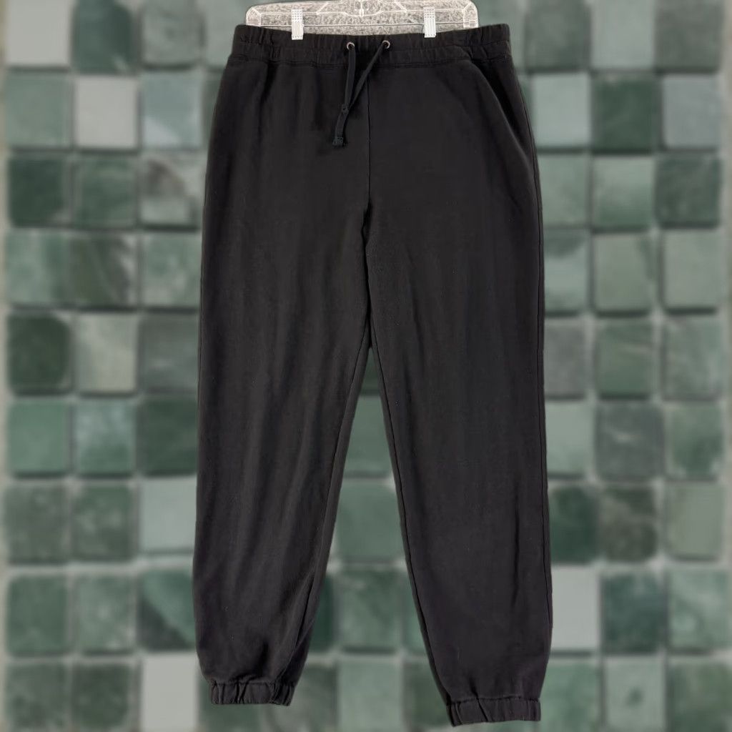 James Perse James Perse Sweat Pants Womens Medium Black Pull On Drawstring Jogger Cotton Size 32" / US 10 / IT 46 - 1 Thumbnail