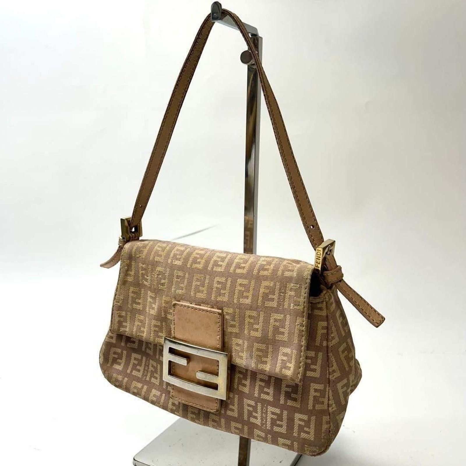 Fendi Fendi - Brown Zucca Canvas Baguette Shoulder Bag Size ONE SIZE - 4 Thumbnail