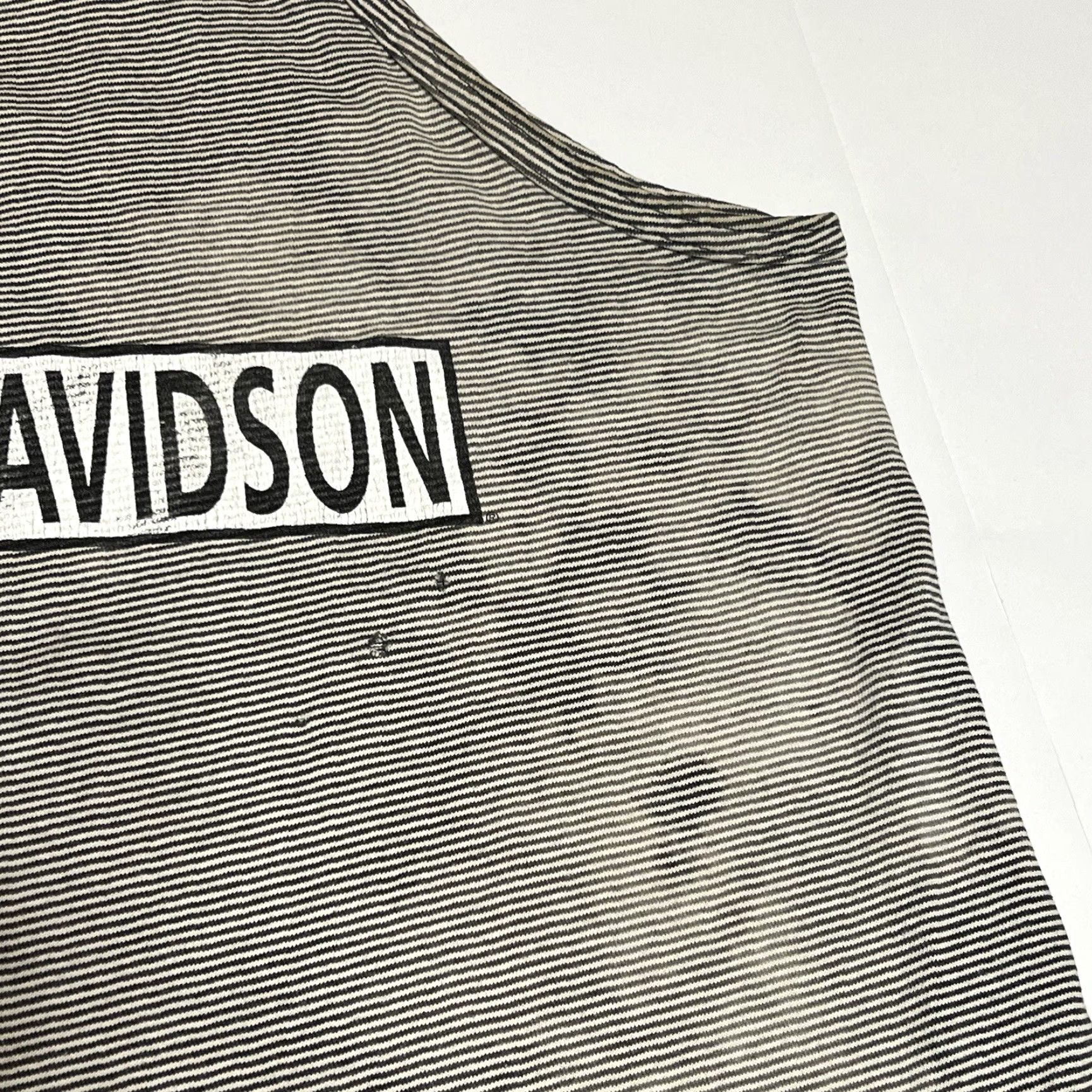 Harley Davidson VINTAGE Harley-Davidson Men Tank Top L Striped Distressed Stained T-Shirt Graphic Print Motorcycle Rock And Roll Size US L / EU 52-54 / 3 - 6 Thumbnail