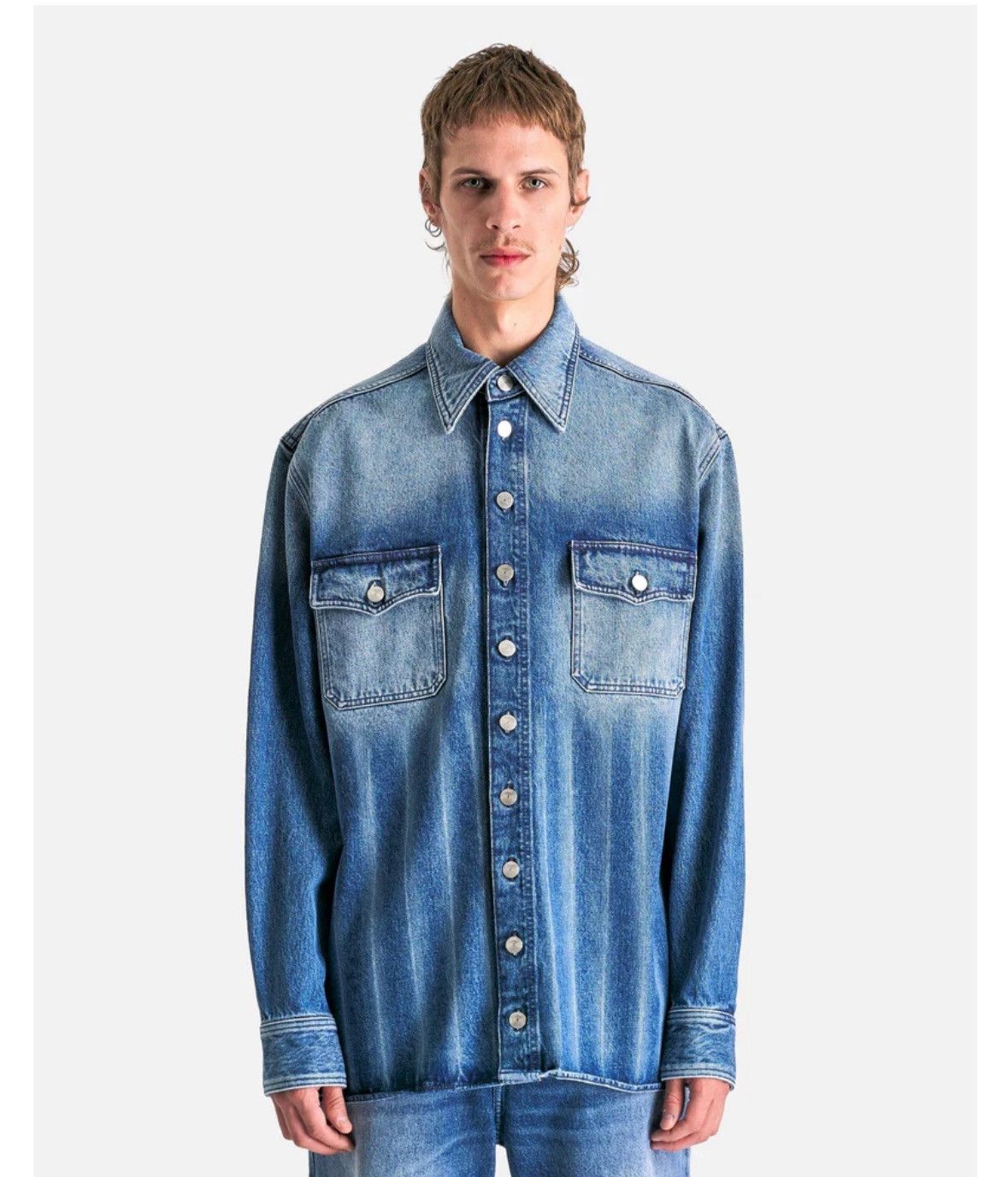Namacheko New With Tags FW24-25 Hank Denim Shirt in Washed Blue size L Size US L / EU 52-54 / 3 - 6 Thumbnail