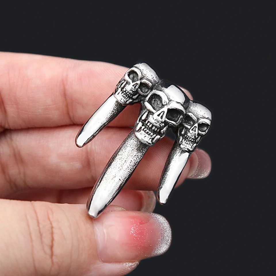 Jewelry Wolf Teeth Pendant Gothic Skull Necklace Size ONE SIZE - 6 Thumbnail