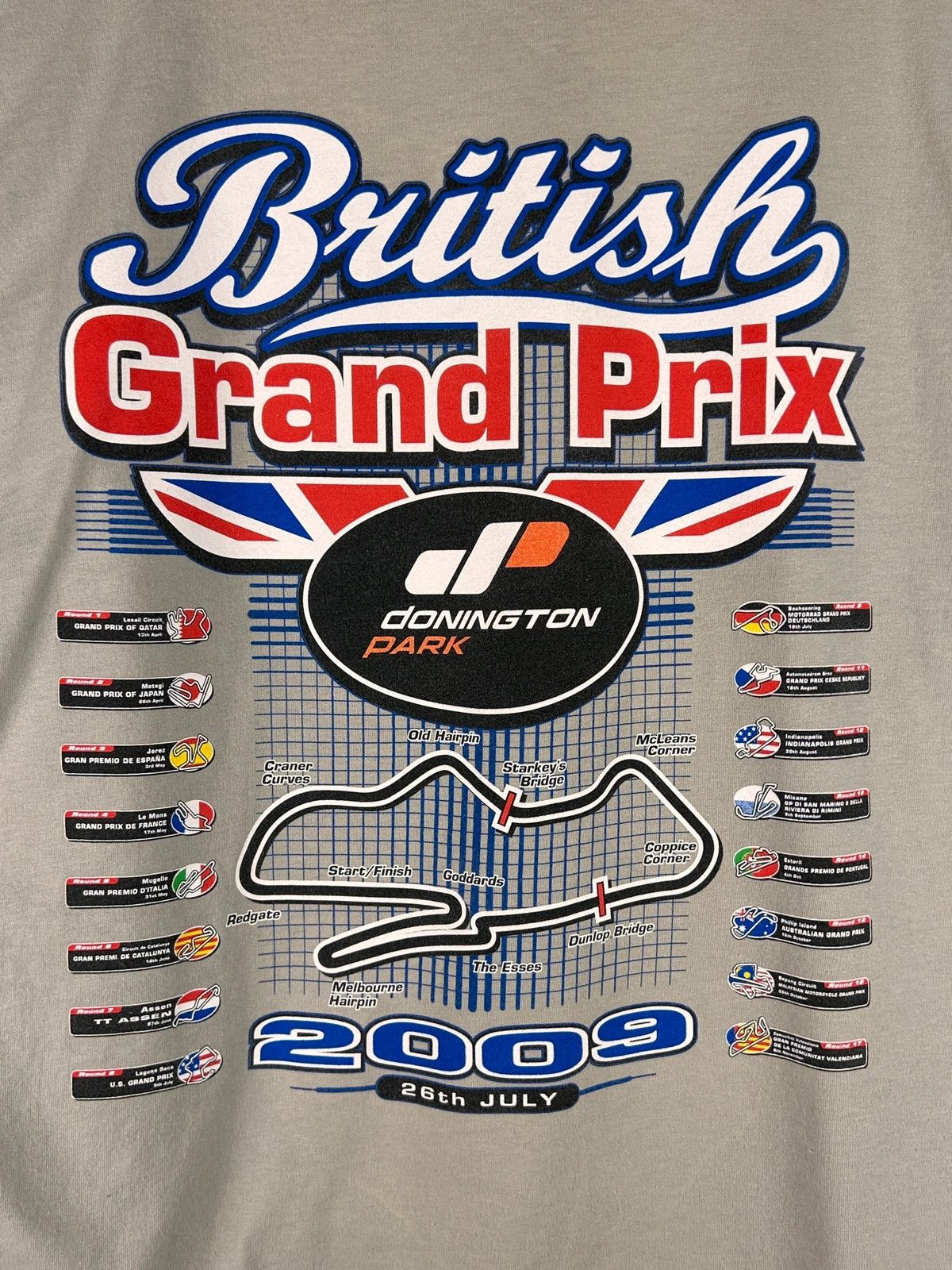 Fruit Of The Loom × Vintage British Grand Prix motorcycle racing tee from 2009 grey Size US XXL / EU 58 / 5 - 4 Thumbnail