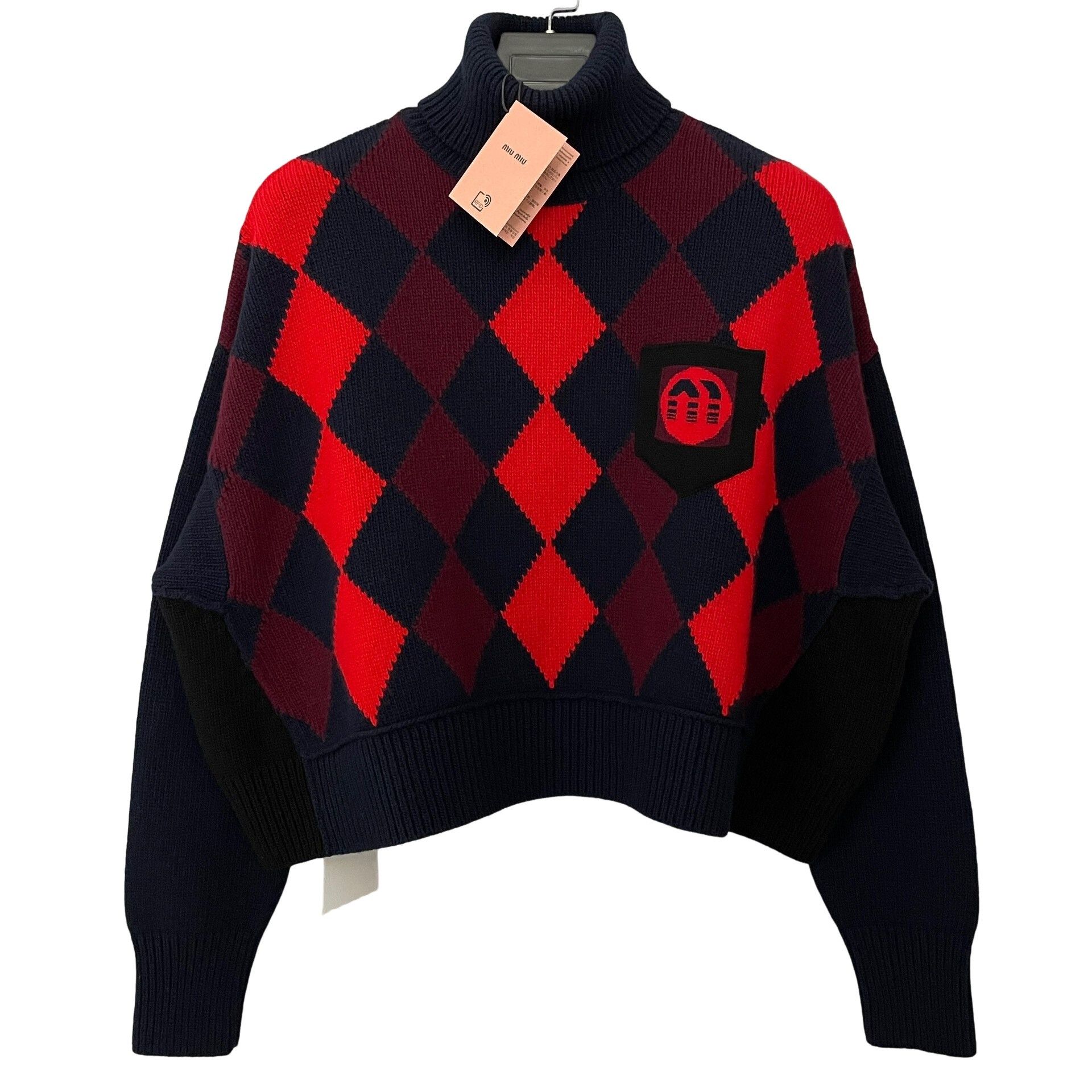 Miu Miu Miu Miu Argyle Knit Turtleneck Sweater IT 40 Size S / US 4 / IT 40 - 1 Thumbnail