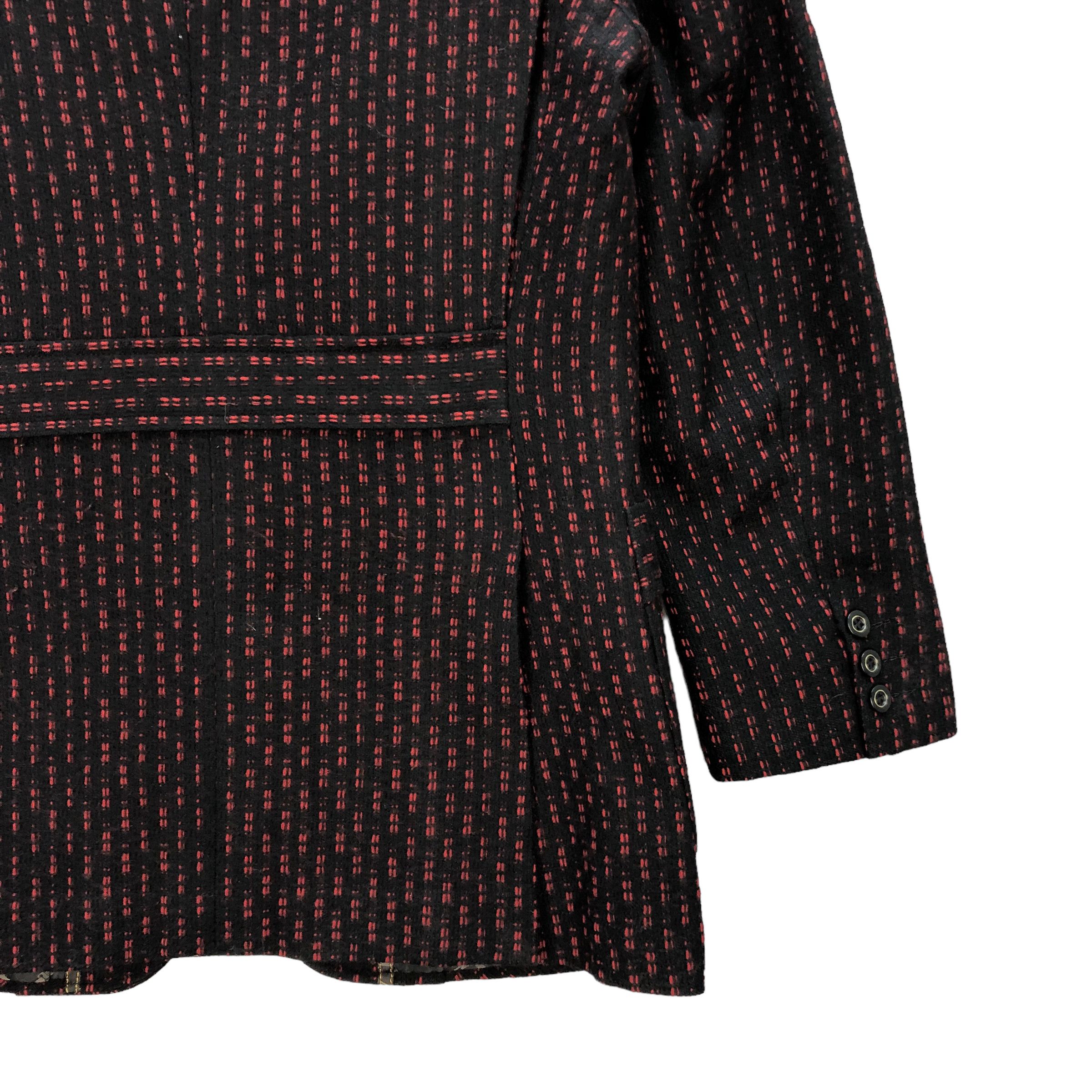 Japanese Brand GENUINE ROYAL RED CHAIN WOOL BELTED BLAZERS #7307-128 Size 38R - 13 Thumbnail