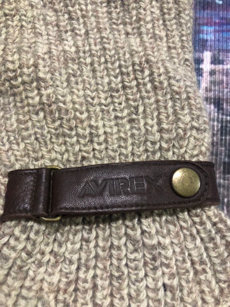 Avirex Avirex Wool Leather Part Gloves Size ONE SIZE - 5 Thumbnail