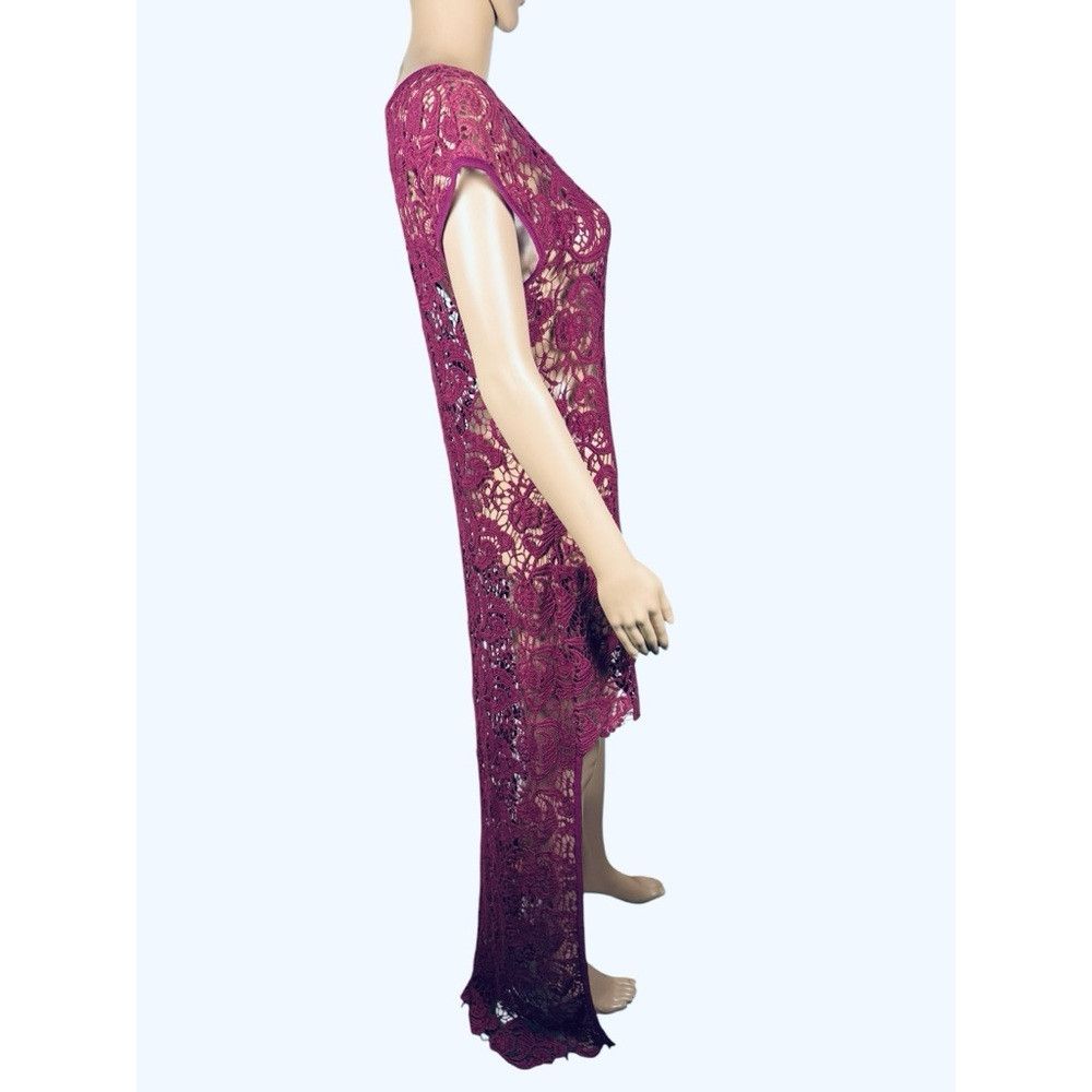 Other New Lisa Maree Cheers Lace Crochet High-Low Wine Dress Size Size L / US 10 / IT 46 - 3 Thumbnail