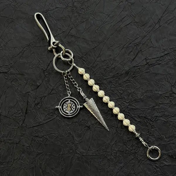 Jewelry Black Native American Style Keychain with Beads and Charms Size ONE SIZE - 4 Thumbnail