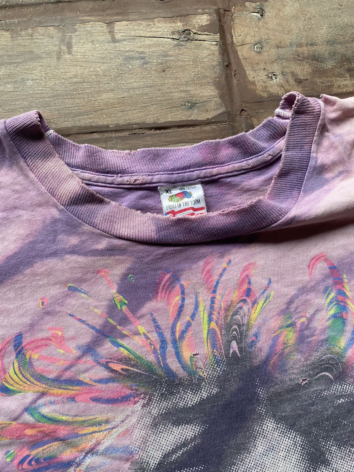 Band Tees × Vintage Vintage Jimmi Hendrix T Shirt Experience Tye Dye 90s Size US XL / EU 56 / 4 - 3 Thumbnail
