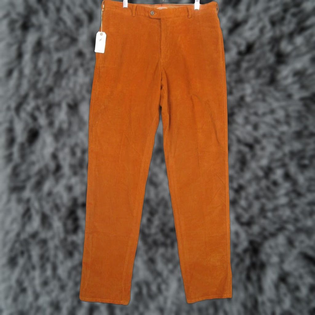 Peter Millar Peter Millar Pants Mens 35x36 Orange Corduroy Chino Antique Wash Stretch Casual Size US 35 - 1 Thumbnail