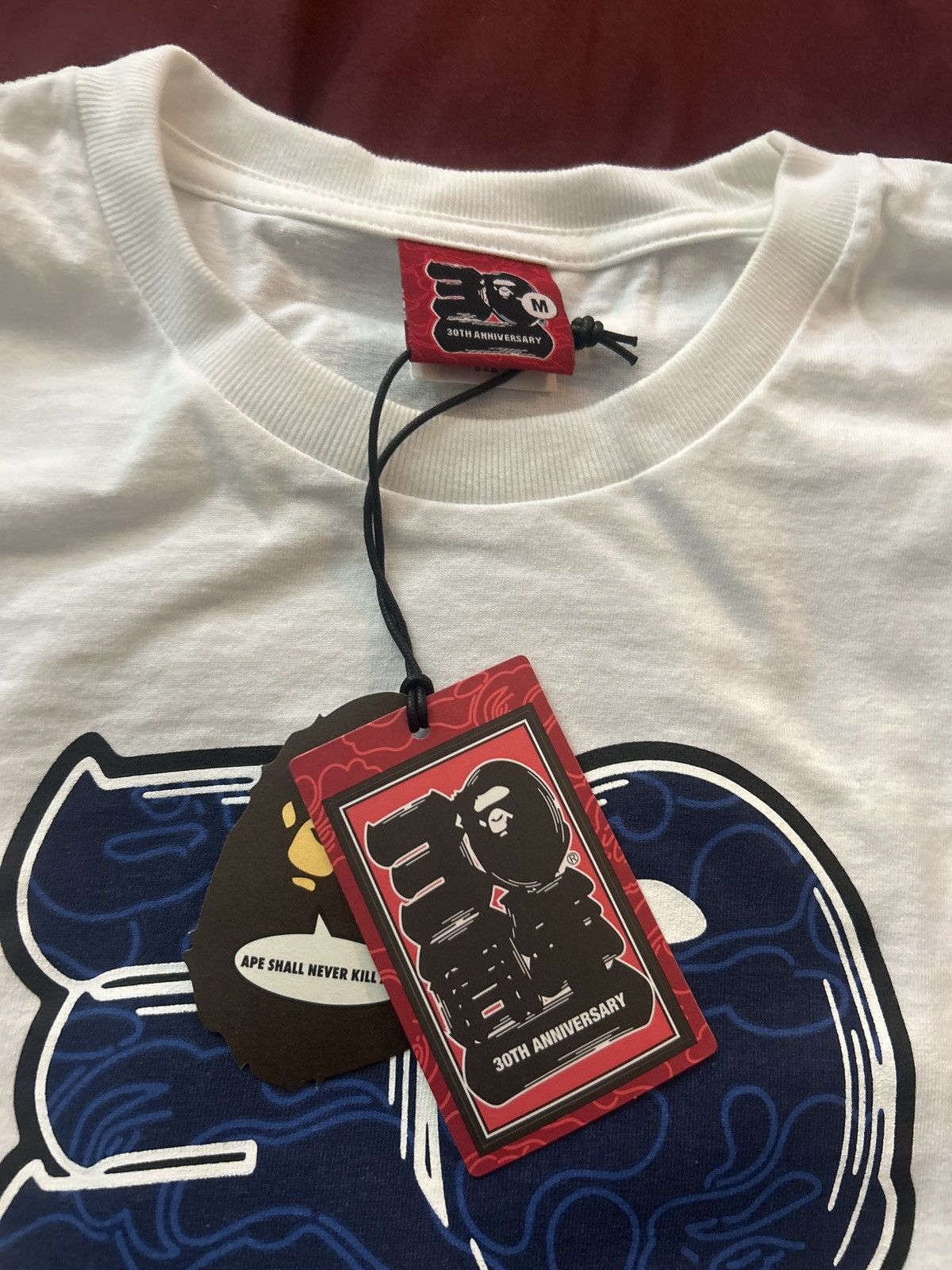 Bape BAPE 30th Anniversary Tee #2 'White/Navy' Size US M / EU 48-50 / 2 - 12 Thumbnail