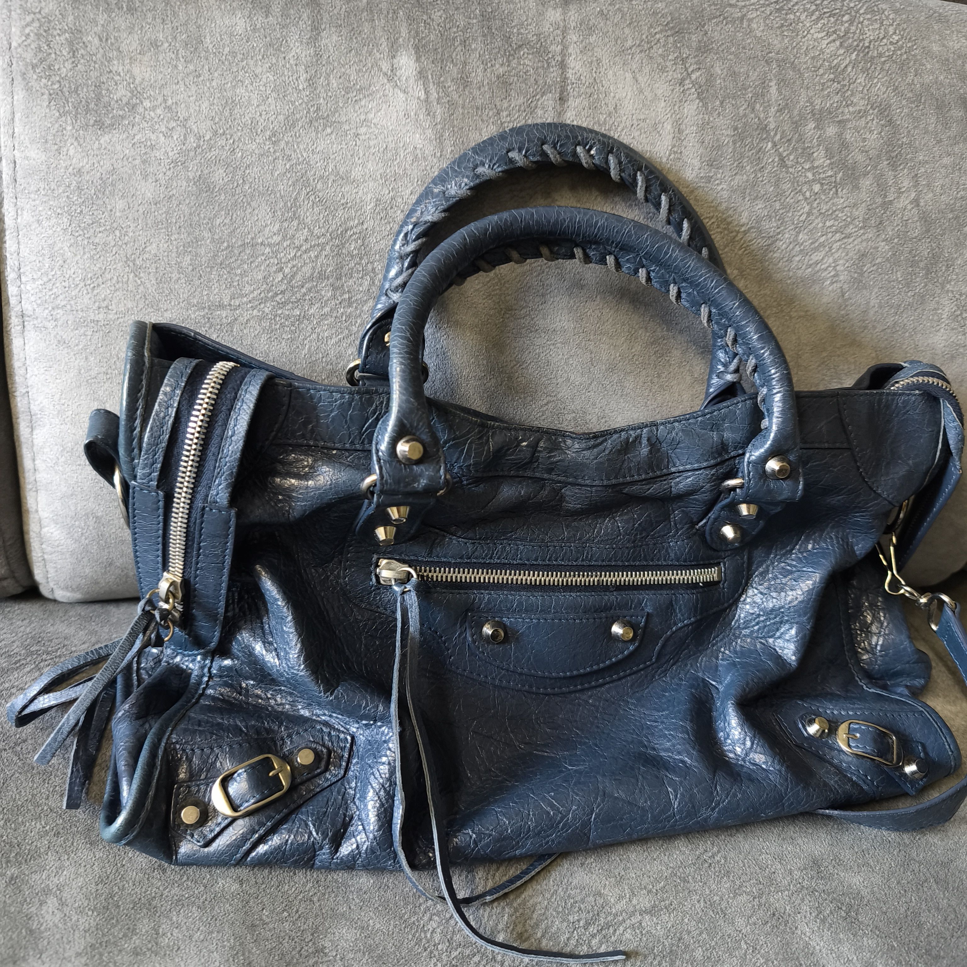 Balenciaga Balenciaga city bag giant brogues navy handbag | Grailed