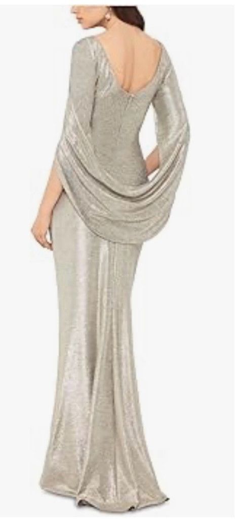 Betsey Johnson Women's Betsy & Adam Silver Long Dress Size 10 Size L / US 10 / IT 46 - 2 Thumbnail