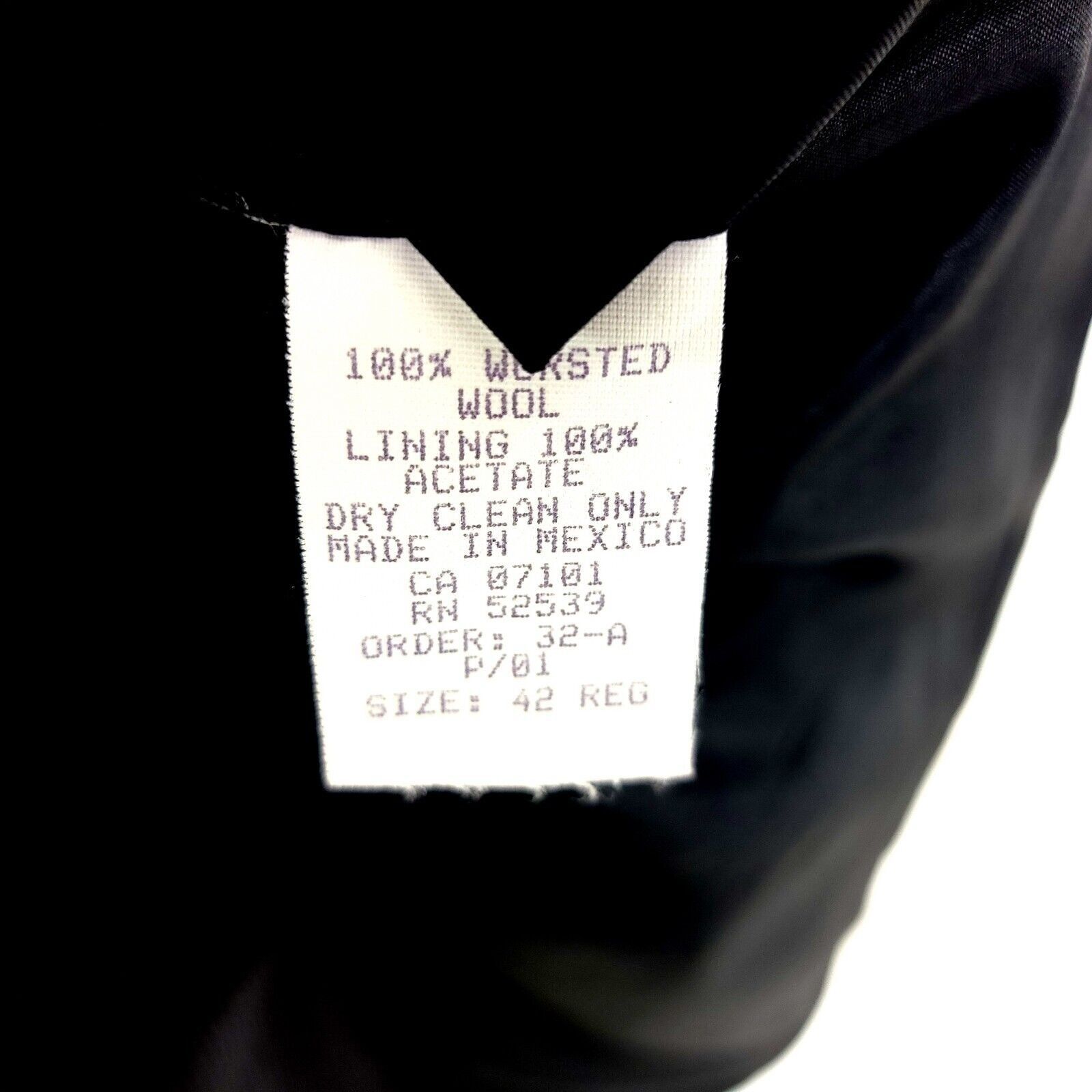 Bachrach Bachrach Worsted Wool Double Breasted Blazer Gray Green Blac Size 42R - 9 Thumbnail