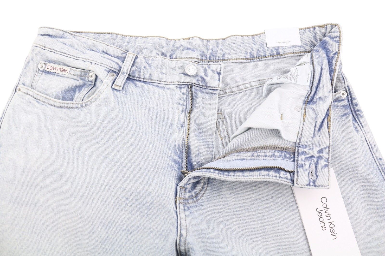 Calvin Klein SLIM STRAIGHT W34/L32 Blue Faded Zip Fly Jeans 87463 Size US 34 / EU 50 - 5 Thumbnail