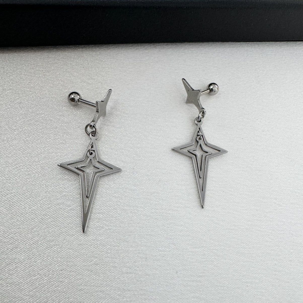Other Screw-Back Cross Star Dangle Drop Earrings for Men Women Size ONE SIZE - 1 Thumbnail