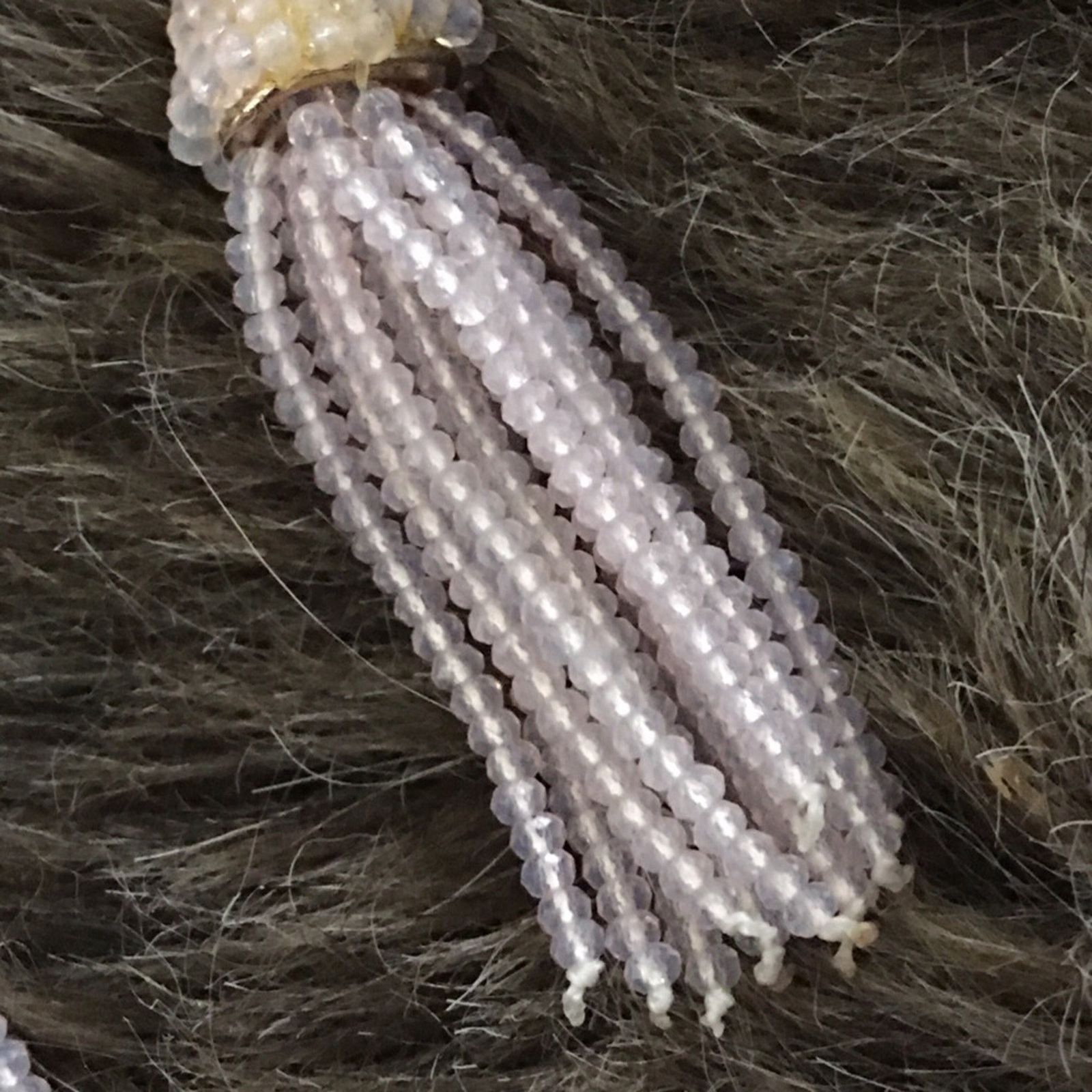 Vintage Vintage 80s opal tone seed bead tassel earrings Size ONE SIZE - 3 Thumbnail