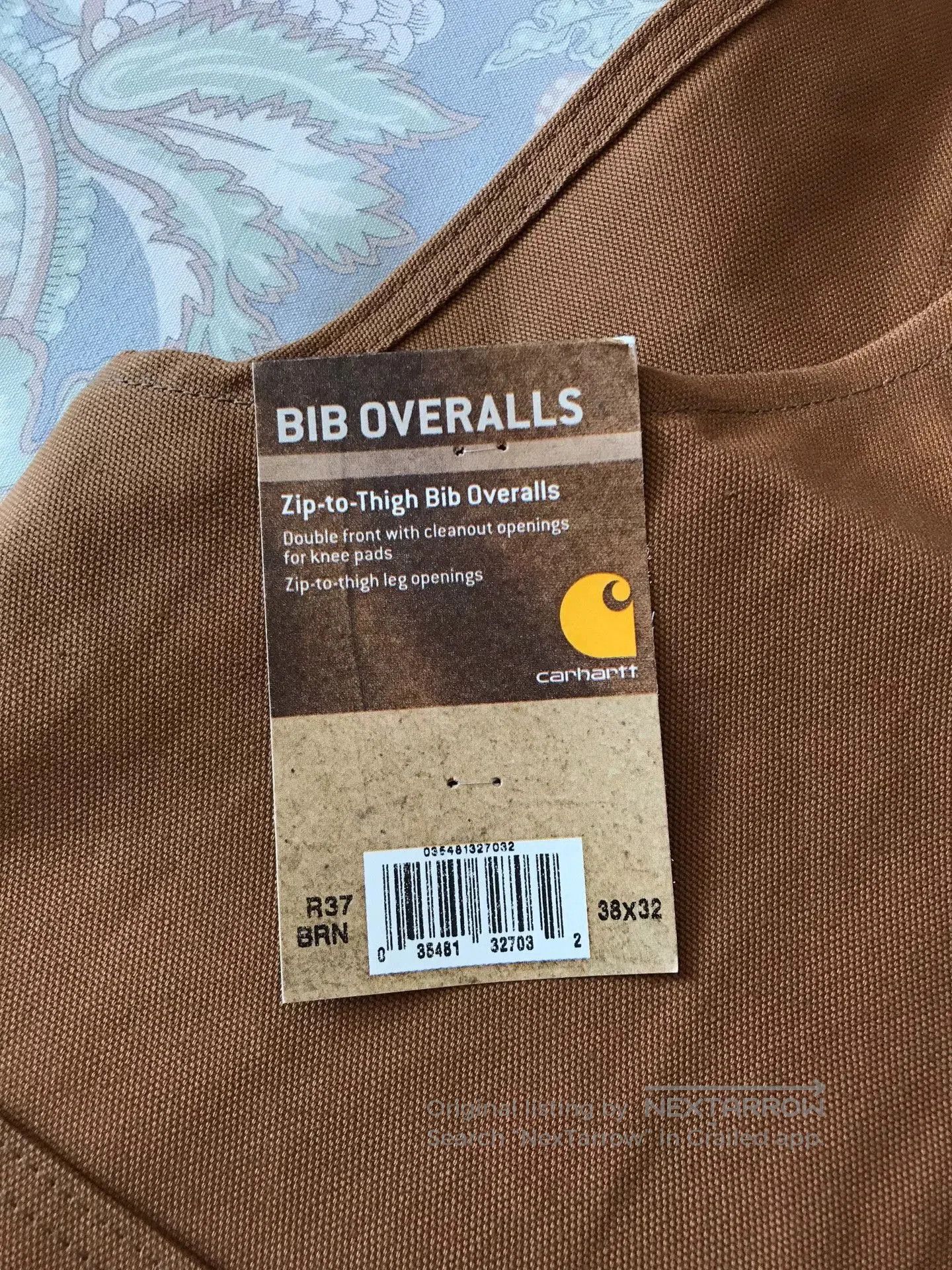 Carhartt Carhartt R37 Brown Canvas Overalls W38L32. Size US 38 / EU 54 - 8 Thumbnail