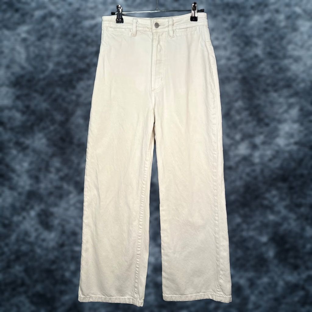 Vintage Rollas Womens 26 High Rise Wide-Leg Jeans Cotton Blend Denim White Tencel 5-Pocket Inseam 27 Size 26" / US 2 / IT 38 - 1 Thumbnail